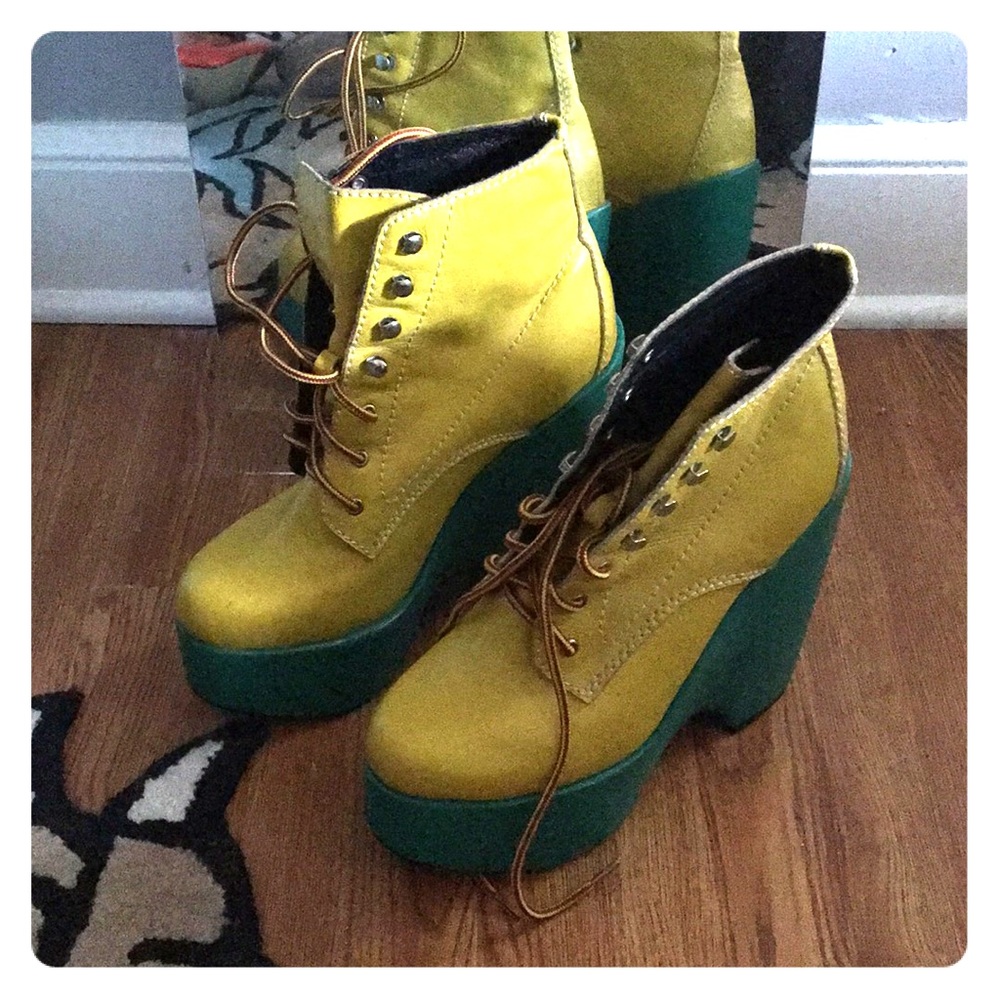 Yellow Jeffrey Campbell wedges